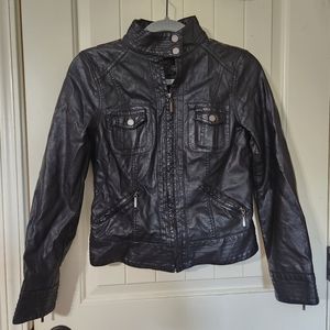 Sophia Max Faux Black Leather Jacket